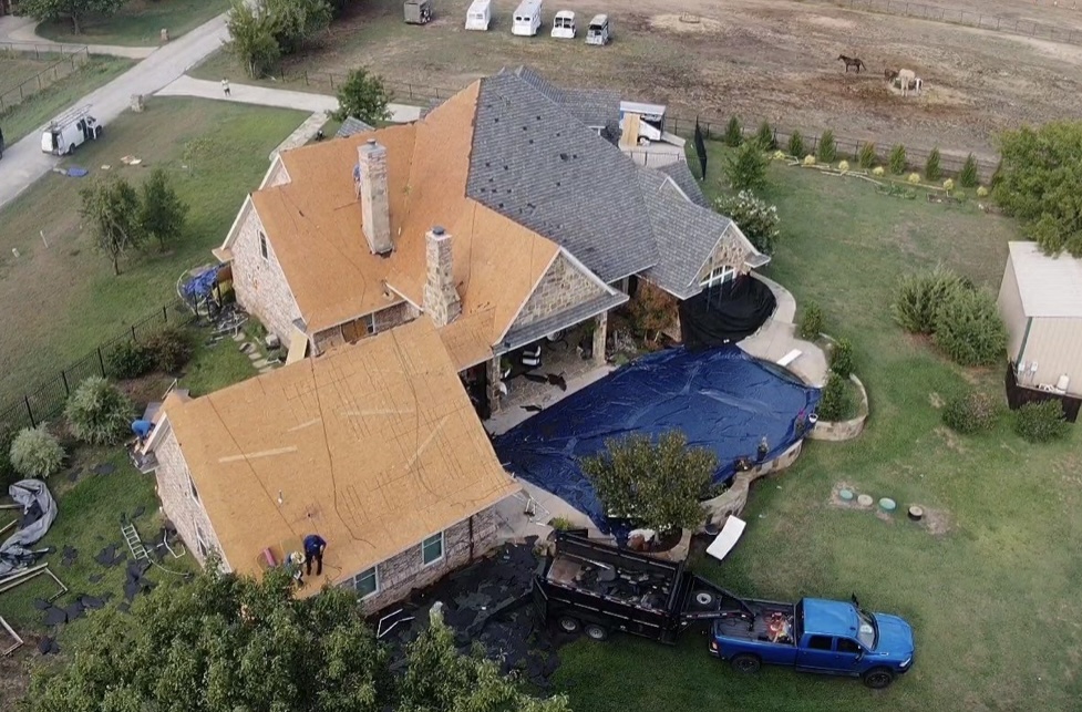 Roof replacement tear off production