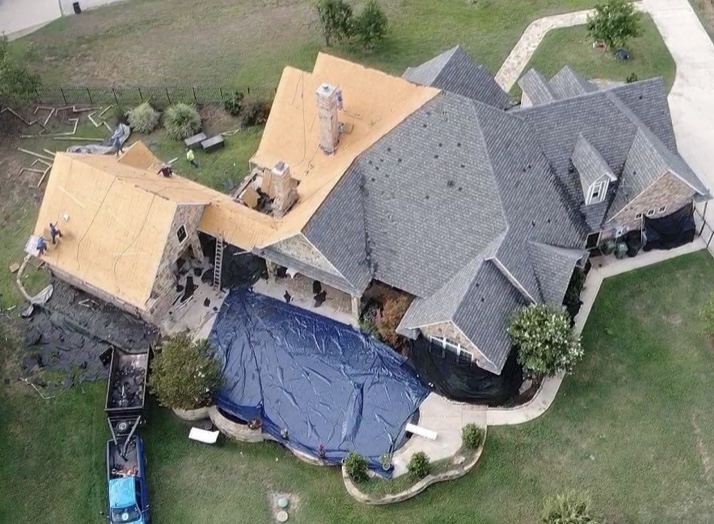 Roof replacement tear off production